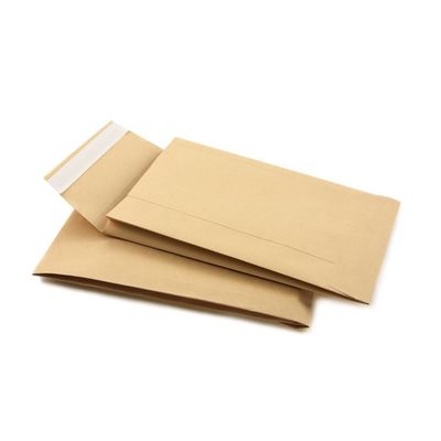 120gm Kraft Paper Pocket Style Gusset Envelope Express Packing 편의성을 위해 포장 된 봉투